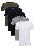 Yazubi 5er Pack Baumwollshirt Langes Oversize T-Shirts Herren Pack Männer Tshirt Basic Shirts Jungen Mythic, Mix (mix1), XL