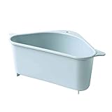 Sayla Spülbecken Organizer, Schwammhalter Spülorganizer Spülbecken Organizer Dreieckiger Korb Waschbecken Triangular Sink mit Saugnapf Abflusskorb Duschkorb für Badezimmer Waschküche (Blau)