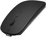 Bluetooth Maus kompatibel mit MacBook/Tablet/iPad/iPhone (iOS13.1.2 und höher) / Laptop Leise Wiederaufladbare Kabellose Maus für Android/Windows / Linux 3 DPI Einstellbar Bluetooth 4.0 Schw