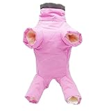 Murezima Hundemantel wasserdichte Haustier Winterkleidung Warme Jacke Fleece Gezeichneter Mantel Tierjacke Vier Beine Für Winter Rosa XL, Hund Kleidung Hund H