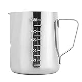 Edelstahl Kaffeekanne Klassische Kaffeetasse Latte-Becher Milchschaum-Tasse Home Kaffeetasse mit Skala Küchengeräte Latte Art(550ml)