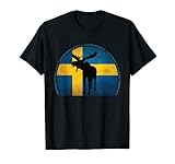 Elch Schweden Flagge Skandinavien Retro T-S