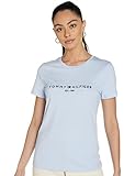 Tommy Hilfiger Damen TH ESS Hilfiger C-NK REG Tee SS, Blau, S