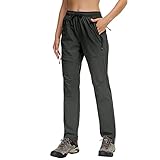 Butrends Damen Outdoorhose Wasserdicht Schnell Trocknende Wanderhose UPF50 Trekkinghose Funktionshose mit Reißverschlusstaschen, Dunkelgrau, S