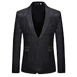 IQYU Herren Smoking Slim-Fit Glitzer Anzugjacke Party Revers Blazer Freizeit Anzug Jacket Smoking Sakko Blazer Jugend Slim Fit Anzugjacke MäNner Modern Business Jackett Hohe QualitäT Sakko B