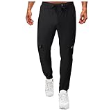 KIMODO Jogginghose Trainingshose Freizeithose Herren Baumwolle Sweatpants Sporthose Fitness Slim Fit Hose Joggers Streetwear Sweathose Track Hose mit Schnürung (E-Schwarz, M)