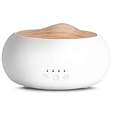 SALKING Aroma Diffuser, 250ml Ultraschall Öl Aromatherapie Diffusor für ätherische Öle, Raumbefeuchter Elektrisch Duftlampe, Warmweiß Licht Weiß Holzmaserung Diffusor für Zuhause Büro Oder Yog