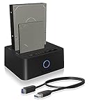 ICY BOX 20923 IB-123CL-U3 2-fach Dockingstation für 2,5' (6,35 cm) und 3,5' (8,9 cm) SATA HDD/SSD mit USB 3 (UASP), Klonfunktion und JBOD (schwarz)