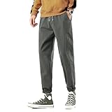 Herren Jeans Retro Schön Kordelzug Elastische Taille Slim-Fit Freizeithose Mode Lässig Regular Fit Sportjeans 36