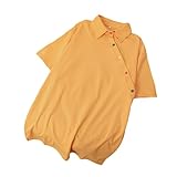 Damen Sommermode Street Style Revers Button-Down Kurzarm T-Shirt Bluse Einfarbig Einfach Klassisch Allgleiches T-Shirt XXL
