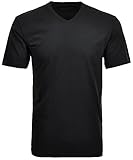 Ragman Herren Doppelpack - 2 T-Shirts mit V-Ausschnitt, Schwarz, 3XL