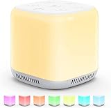 White Noise Machine, LED Nachtlicht Kinder Einschlafhilfe 34 Naturgeräusche Gerät Night Light Spieluhr mit Licht und Musik