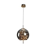 Wgwioo Moderne Deckenleuchten Aus Glas, Dekorativer Kronleuchter Der Kreativen Kunst, Dekorativer Kronleuchter Mit Schleierkraut, Klarer Glasschirm Mit Höhenverstellbarer Deckenhänger,B