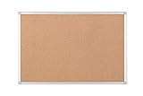 Bi-Office Earth - Umweltfreundliche Pinnwand, Korktafel mit Aluminiumrahmen, Hochwertige Naturkorkoberfläche - 120 x 90