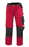 teXXor 2-in-1 Arbeitsbundhose Canvas 320 mit Cordura, 20-008353-50,Rot (Red/Black) ,50