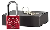 LAUBLUST Liebesschloss mit Gravur und Schlüssel inkl. Geschenkbox - Ewig im Herzen - Personalisiertes Geschenk fü