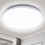LED Deckenleuchte 20W, Tonffi LED Deckenlampe 1800LM für Badezimmer Küche Wohnzimmer Flur, Kaltweiß 6000K IP54 Wasserfest R