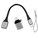 USB C auf USB Adapter [2 Pack], Seminer USB-C auf USB 3.0 Adapterkabel, USB-C auf USB-A 3.0 OTG Adapter mit Lanyard kompatibel für MacBook Pro 2020, Samsung Notebook 9, Dell XPS, Typ C G