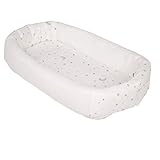 roba Babylounge „Sternenzauber“, Baby-Kuschelnest mit Premium-Mesh-Seiten, Reise- und Kuschelbett für Säuglinge, Wickelauflage, Wickelunterlage, weicher, gepeachter Jersey aus 100% Baumw