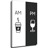 Leinwandbild im modernen nordischen Stil, „Am Coffee PM Wine“, Wandkunst, Bild für Küche, Restaurant, Dekoration, ohne Rahmen, 40 x 60