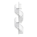 Spindeltreppe außen Scalant, Wendeltreppe mit Alu Set SCARVO L 130, 494-546 cm, 24 Stufen, 130