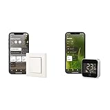 Eve Light Switch – Smarter Lichtschalter (Apple HomeKit), Einfach-, Wechsel- & Kreuzschaltung, kompatibel mit Mehrfachschaltern & Weather - Smarte Wetterstation mit Apple HomeKit-Technolog