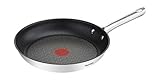 Tefal Duetto Pfanne A70406 28 cm| leichte Reinigung | sichere Antihaftversiegelung| Temperaturindikator Thermo-Spot | gesundes Kochen | Edelstahl-Kochgeschirr; Kochen und Anbraten | Induktionsgeeig