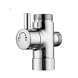 TGRTY Duscharm-Umstellventil, Wasserhahn, Dusch-Umsteller, 3-Wege-Duscharm-Umsteller, 2 Funktionen, Duscharm-Ventil für Duschmischer, Messing-Körper, Chrom, Duschsystem, E