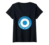 Damen Blau-weißes Zielscheibe – ultrà Napoli – ultras Napoli T-Shirt mit V