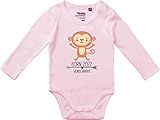 Kleckerliese Baby Body Langarm mit Motiv Born 2022 Tiermotiv AFFE Pfeil Wunschname und Wunschjahres Zahl Vintage Sprüche Jungen Mädchen, LightPink,80