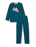 Sanetta Jungen Schlafanzug lang blau Pyjamaset, Blue Teal, 176