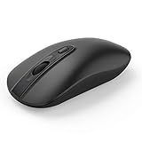 Kabellose Maus, Kabellose Ergonomische Maus mit USB Nano Empfänger, 800/1200/1600 DPI, Leise Funkmaus für Windows / Mabook / Linux, Schw