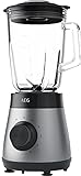 AEG TB4-1-6ST Standmixer / 5 Geschwindigkeitsstufen / Pulsfunktion / Ice-Crush / Wirbeleffekt / Drehregler / 4-Klingen Edelstahlmesser / 1,5 l Glas-Krug / spülmaschinenfest / silber/schw