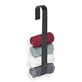 Relaxdays Handtuchhalter ohne Bohren, Edelstahl, 45 cm, Selbstklebende Handtuchstange, Gästehandtuchhalter Bad, schw