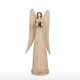 Staright Engel Statue Engel Gesangshymnen Harz Kunst Skulptur Home Decoration Klavier Dekor Imitieren Holzmaserung Schnitzen 14,5 Z