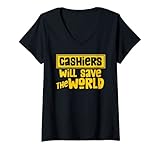 Damen Motivierendes Kaschier-Design T-Shirt mit V