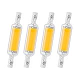 QfireQ R7s LED 118mm Nicht Dimmbar 10W Ersetzt R7S 100W Halogenstab, 360° Highlight LED Bulbs Kaltweiß 6000K R7S 118mm COB LED Linear für Baustrahler/Deckenlampe, 4PCS,Natural White,8W