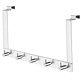 ZUNTO Türhaken Edelstahl mit 5 Haken - Kleiderhaken Ohne Bohren Türgarderobe Haken für die Rück