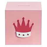 Mendingkunshop Münzgeldbörsen & Beutel Sparschwein Kleingeld Aufbewahrungsbehälter Mädchen Spardose Krone Sparschwein Wohnzimmer Schlafzimmer Sparschwein (Farbe: Rosa, Größe: 11,9 x 11,9 cm)