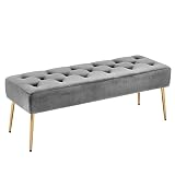 Duhome Sitzbank Polsterbank Schminkhocker Schminkbank edles Design 9130C, Farbe:Grau, Material:S
