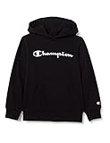 Champion Jungen Legacy Classic Logo Kapuzenpullover, Schwarz, 11-12 J