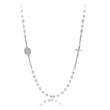 SAGA GIOIELLI Halskette Rosenkranz Stahl versilb