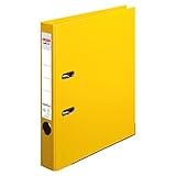 herlitz 10834778 Ordner maX.file protect+, A4, Rückenbreite: 5cm, Voll-PP-Folienbezug, gelb, 10 Stück