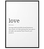 Papierschmiede® Definition: Love | A4 | Poster für Wohnzimmer, Schlafzimmer, Küche, Esszimmer | Wandbild Geschenk Wanddeko Spruch English - ohne R