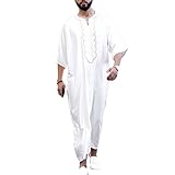 Herren Muslimische Kleider Kaftan - Mittlerer Osten Saudi-arabische Roben Türkisch Kleider Thobe Männer Gebetskleidung Drucken T