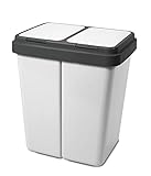 Alpfa Müllbehälter 2 x 30 Liter Duo Bin Grau Granit Made In Europe Inkl. 2 E