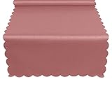 Tischläufer Jacquard 40 x 150 cm mit Punkte Muster gewebt Tischdecke Platzdecke Mitteldecke Tischdekoration (Altrosa, 40 x 150 cm)