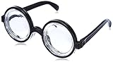 Boland 00371 - Brille Nerd, schwarz, Hornbrille, sympathischer Streber, Fachidiot, Sonderling, Karneval, Fasching, Mottoparty, Verkleidung,