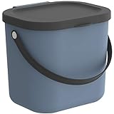 Rotho Albula Aufbewahrungsbox 6l mi Deckel, Kunststoff (PP recycelt), blau/anthrazit, (23,5 x 20 x 20,8 cm)
