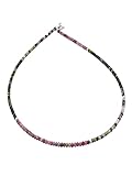 Edelstein Collier Turmalint 2-3mm Edelsteinperlen, Sterlingsilber Zwischenteile und Silberverschluss, 43cm lang